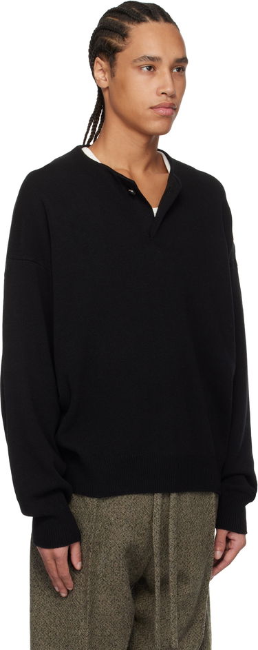 Sveter Fear of God Fear of God Fine Knit Henley Čierna | FGE220-2041LAW, 1