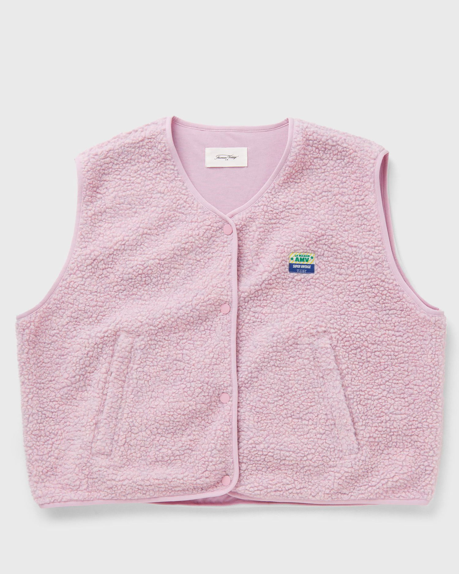 Vesta American Vintage American Vintage Short Fleece Vest Ružová | HOK16BE25-DRAGEE-CHINE, 0