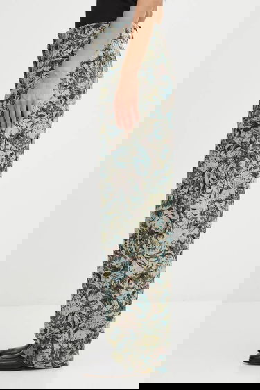 Nohavice GANNI Tapestry Jacquard Wide Leg High Waist Pants Rôznofarebný | W0777, 1