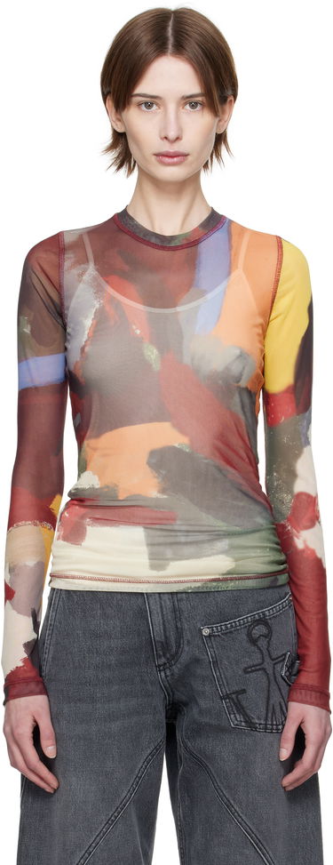 Tričko JW Anderson JW Anderson Abstract Print Sheer Long Sleeve T-Shirt Rôznofarebný | JO0138-PG1723, 0