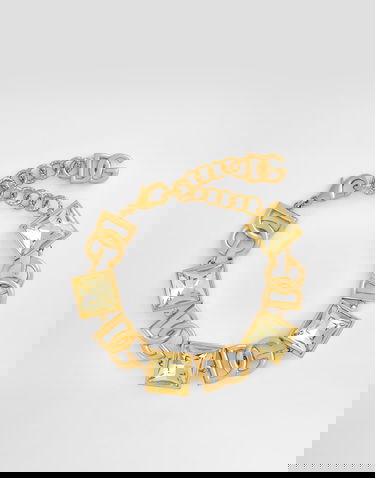 Náramok Dolce & Gabbana Gold Bracelet With Logo And Rhinestones Žltá | WBR2H1W1111ZOO00, 0