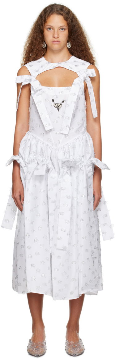 Šaty Chopova Lowena Chopova Lowena Wedding Carve Bow Midi Dress Biela | 1204W, 0