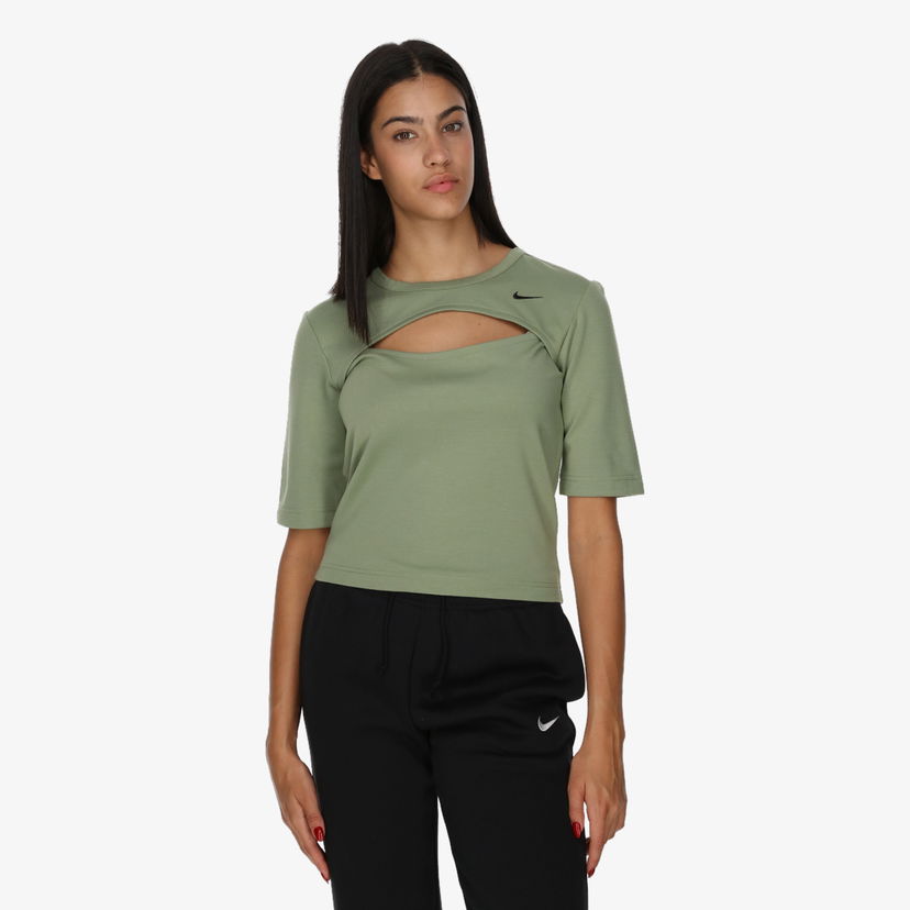 Tričko Nike Nike Sportswear Essentials Women's Cutout T-Shirt Zelené | FB8282-386