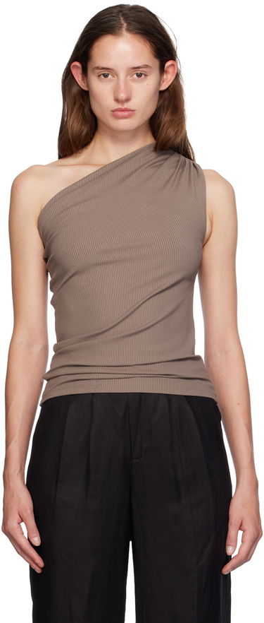 Tielko Anine Bing One Shoulder Slim Fit Top Hnedá | A-08-9271-BWN27, 0