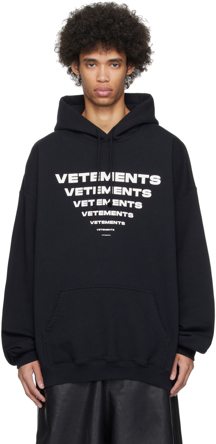 Mikina VETEMENTS Pyramid Hoodie Čierna | UE64HD120B