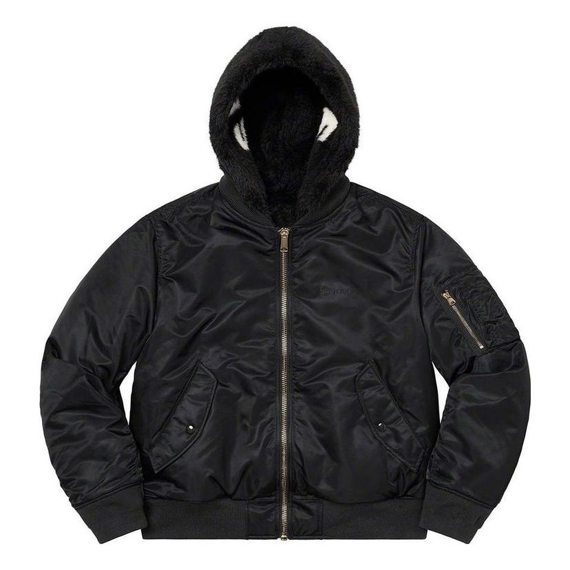 Bomber bunda Supreme Reversible Faux Fur MA-1 Bomber Jacket Čierna | SUP-FW22-750