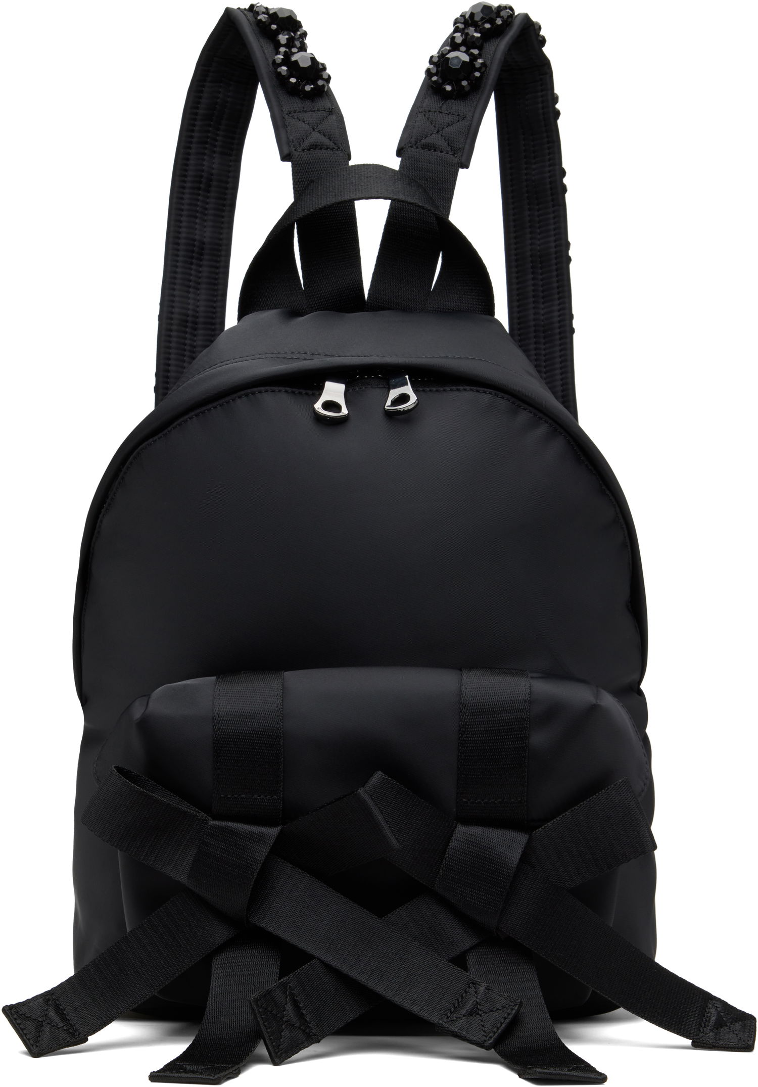 Batoh Simone Rocha Simone Rocha Beaded Utility Bow Backpack Čierna | BAG179TB-M 0761, 0