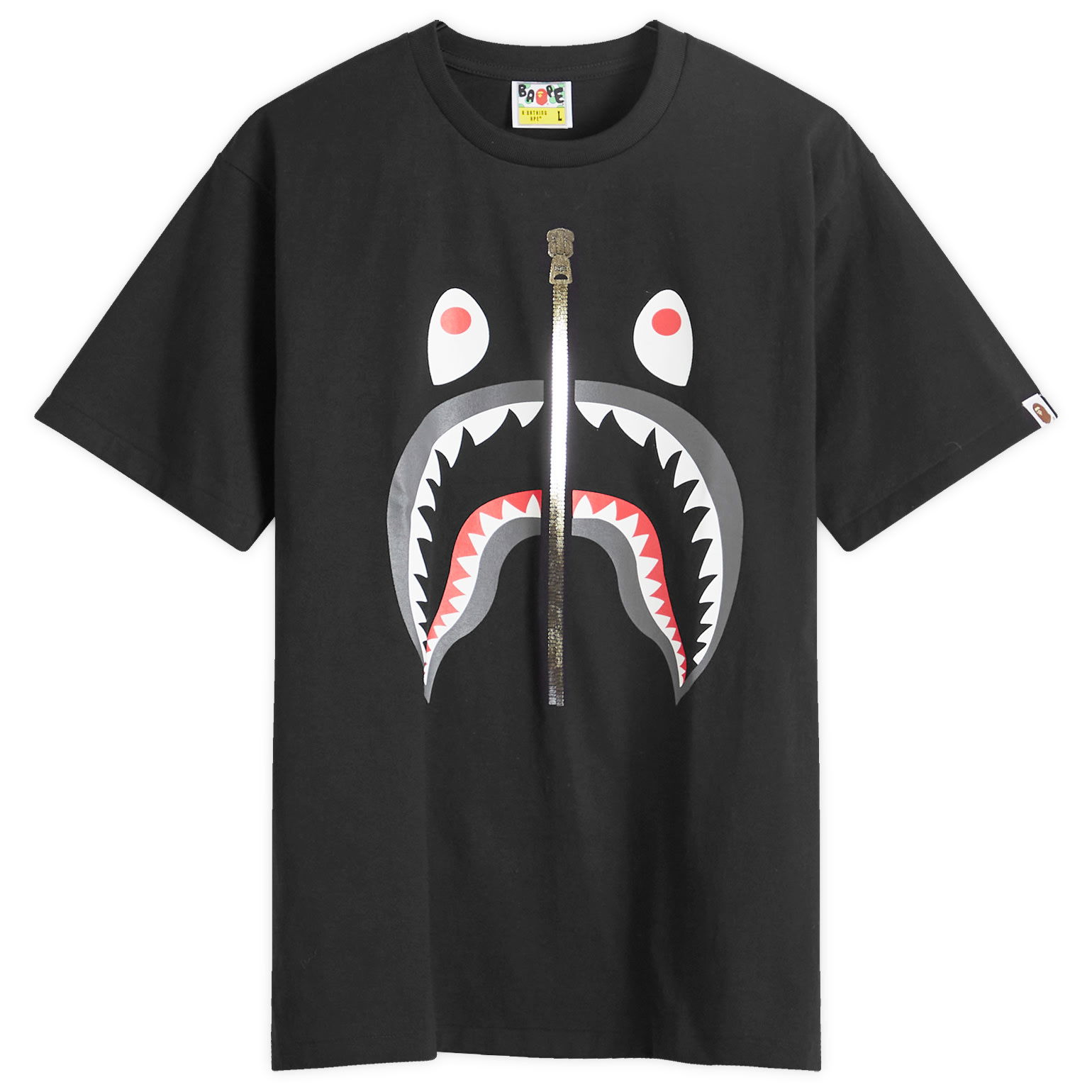 A Bathing Ape Men's Shark T-Shirt in Black, Size Large | END. Clothing