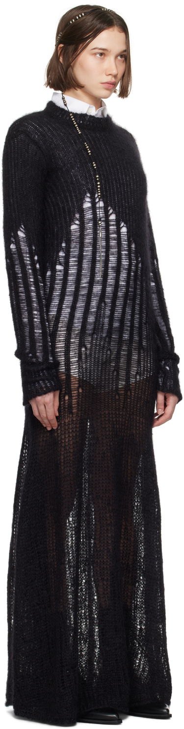Šaty Ann Demeulemeester Ann Demeulemeester Paiva X-Long Distressed Maxi Dress Čierna | 2402-W-KN08-KN044-099, 1