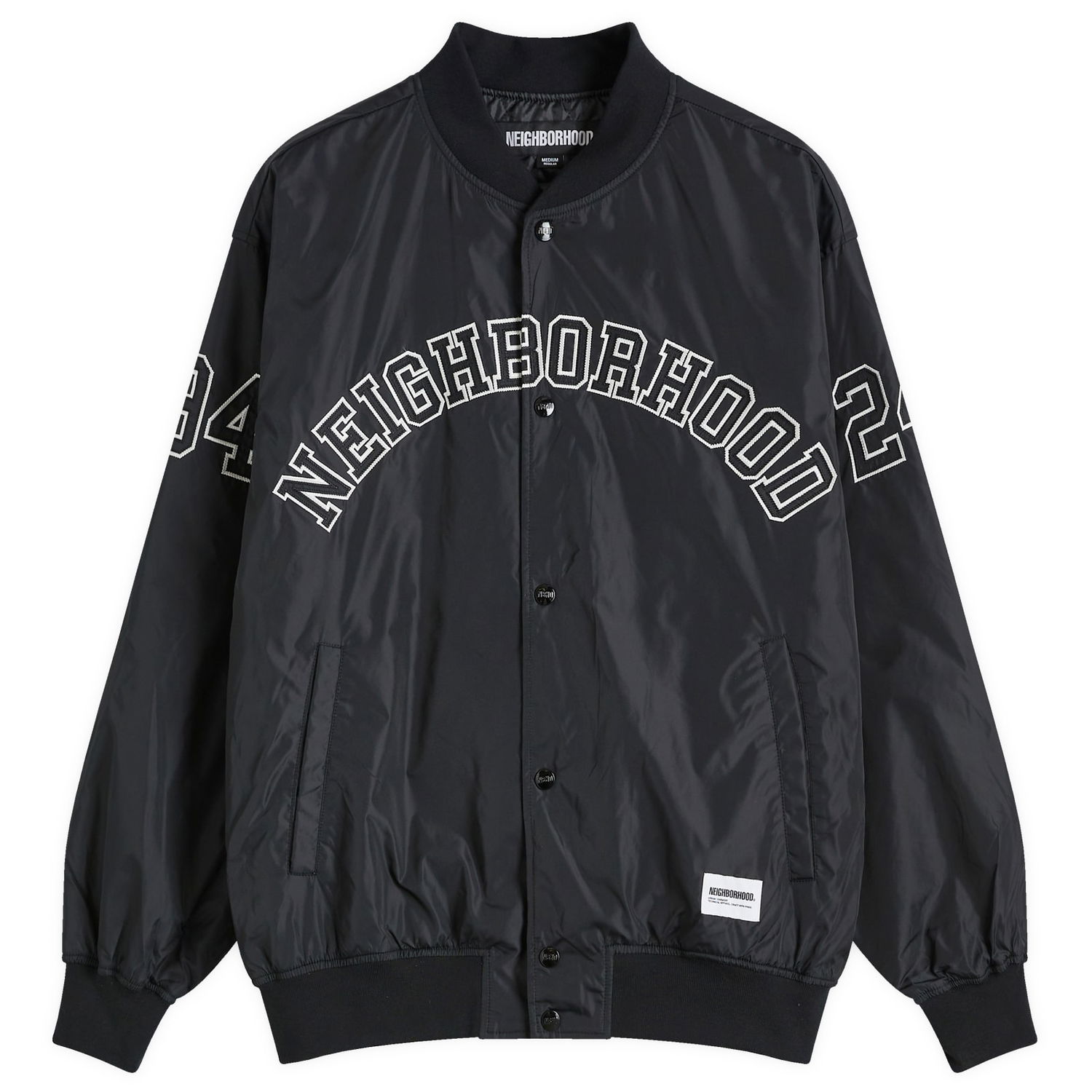 Bomber bunda Neighborhood Baseball Jacket Large Čierna | 242TSNH-JKM04-BLK, 0