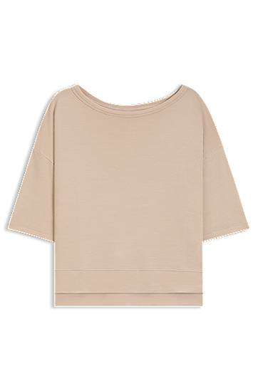 Sveter BOSS Ribbed Sweatshirt Béžová | 50540029, 0