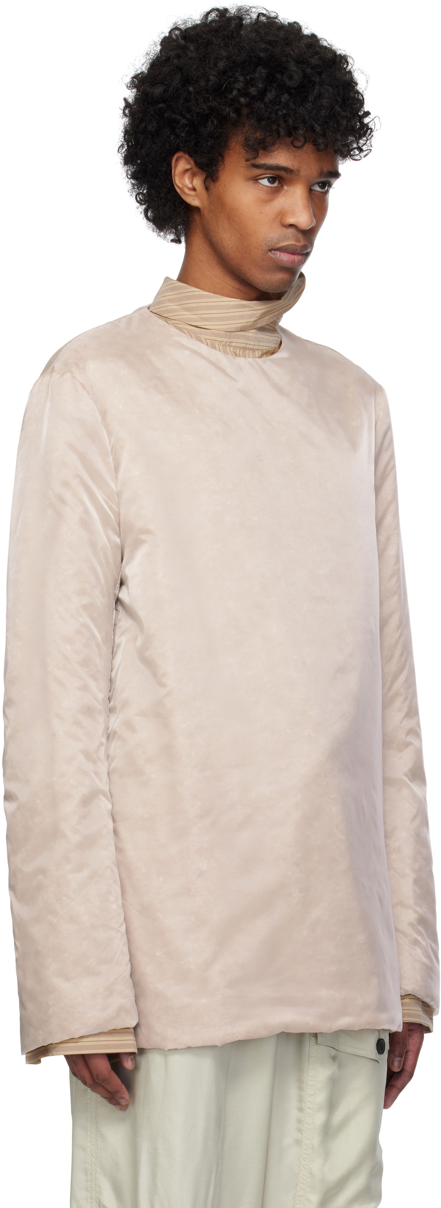 Sveter Dries Van Noten Dries Van Noten Organza Long Sleeve Top Béžová | 251-020746-1256, 1