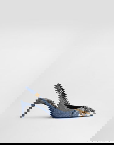Doplnky Dolce & Gabbana Dolce & Gabbana Denim Patchwork Slingback Pumps with Embroidery Modrá | CG0948AN6248C609, 0
