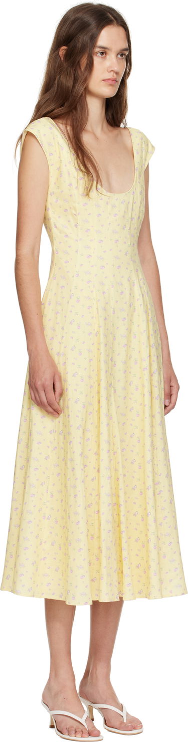 Šaty GUIZIO Guizio Leila Floral Midi Dress Žltá | P25404W085, 1