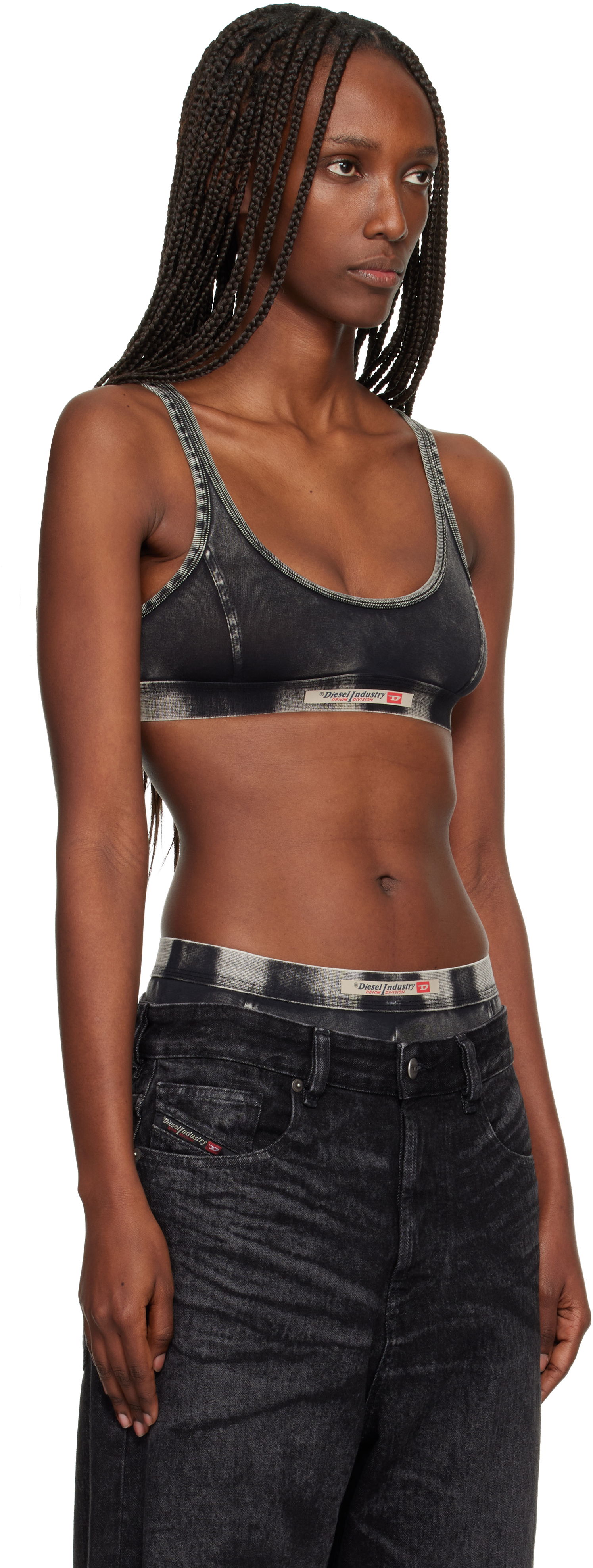 Podprsenka Diesel Ariel Washed Denim Bra Čierna | A19563 0SHAN, 1