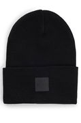 BOSS Knitted Cotton Beanie with Logo Label