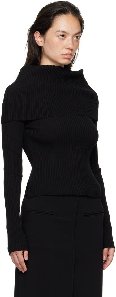 Sveter Courrèges Courrèges Women's Fitted Off Shoulder Sweater Čierna | 324MPU189FI0001, 3
