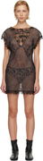 Collina Strada Waterlily Sheer Lace-Trim Minidress