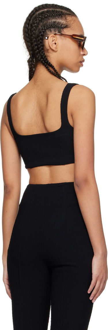 Tielko Nanushka Nanushka Anouk Seersucker Bralette Top Čierna | NW25RSTP20099, 2