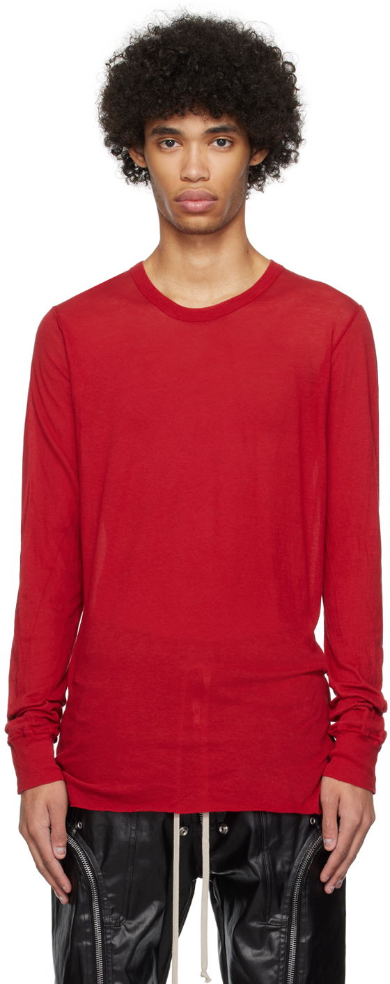 Tričko Rick Owens Basic T-Shirt Červená | RU01D3252 UC, 0