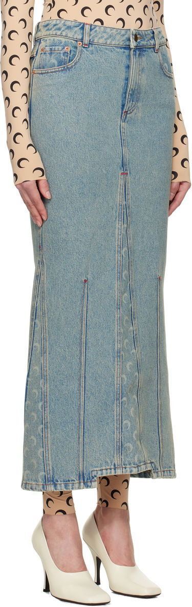Sukňa Marine Serre Marine Serre Moon Laser Denim Maxi Skirt Modrá | WSK074A CDEN0003, 1