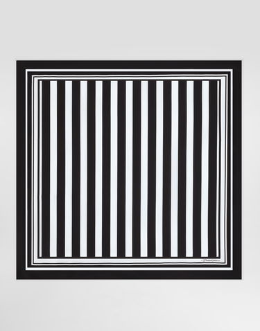 Šál Dolce & Gabbana Dolce & Gabbana Striped Silk Twill Foulard, 90 x 90 Čierna | GQ260EG0WUEHN8DA, 0