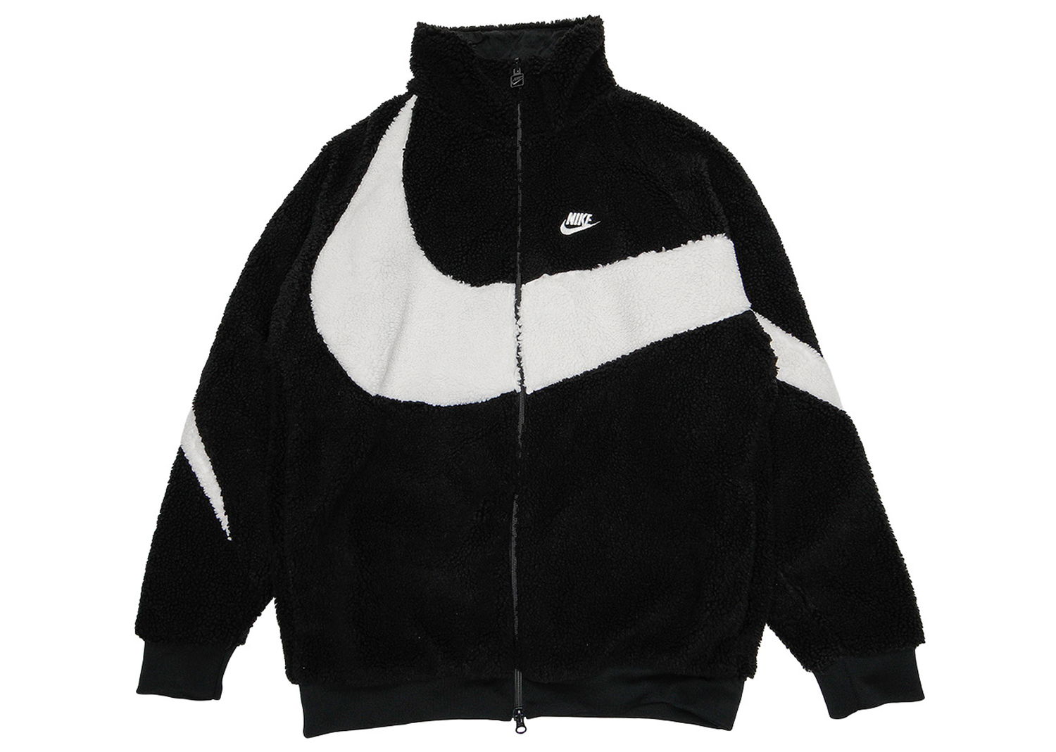 Bunda Nike Big Swoosh Reversible Boa Jacket Black White Čierna | BQ6546-011, 0