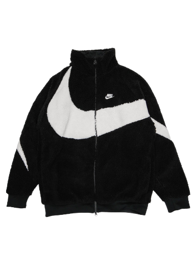 Bunda Nike Big Swoosh Reversible Boa Jacket Black White Čierna | BQ6546-011