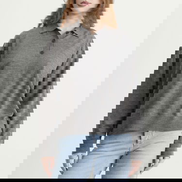 Sveter Anine Bing Lee Polo Sweater Šedá | A-09-11903-MHG1, 2