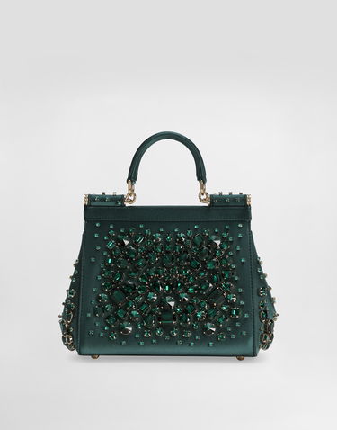 Kabelka Dolce & Gabbana Medium Sicily Embellished Handbag Zelené | BB6003C9S4880557, 2