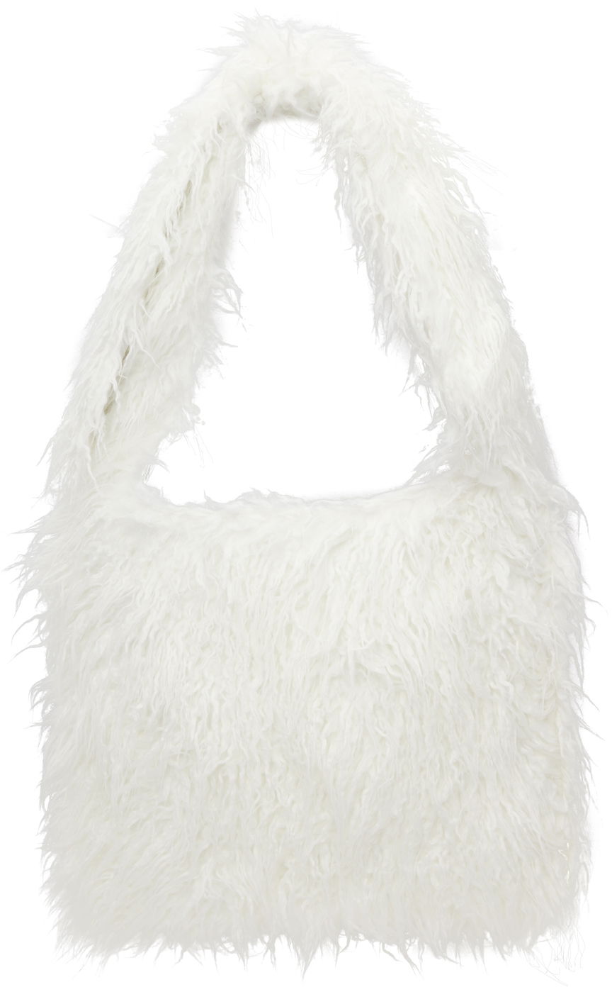 Taška cez rameno We11done We11done Faux-Fur Shoulder Bag Biela | WD-AB3-22-473-U-WH, 0