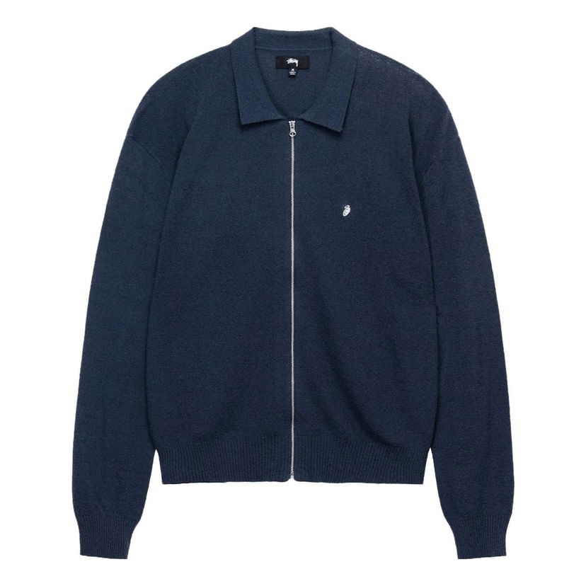 Sveter Stüssy Stussy Zip-Up Long-Sleeve Polo Modrá | 117189