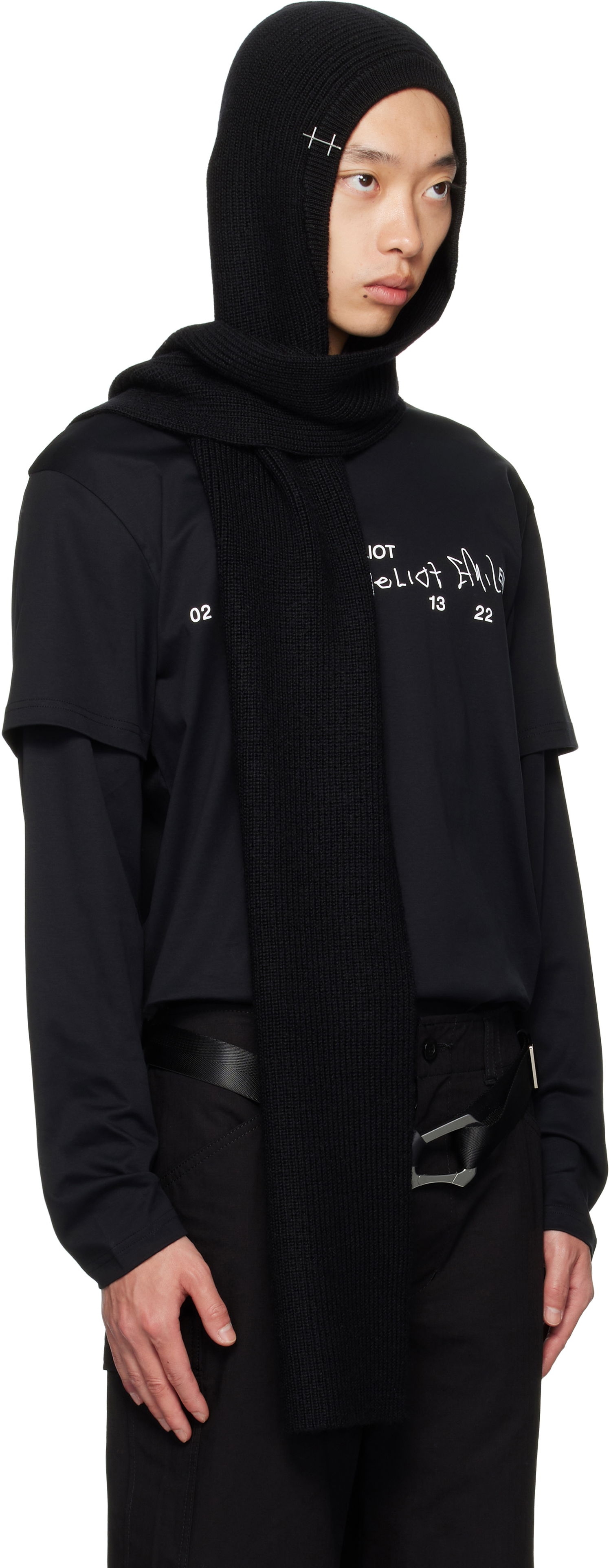 Šál HELIOT EMIL HELIOT EMIL Phos Hooded Scarf Čierna | AW25_16_138_BLK01, 1