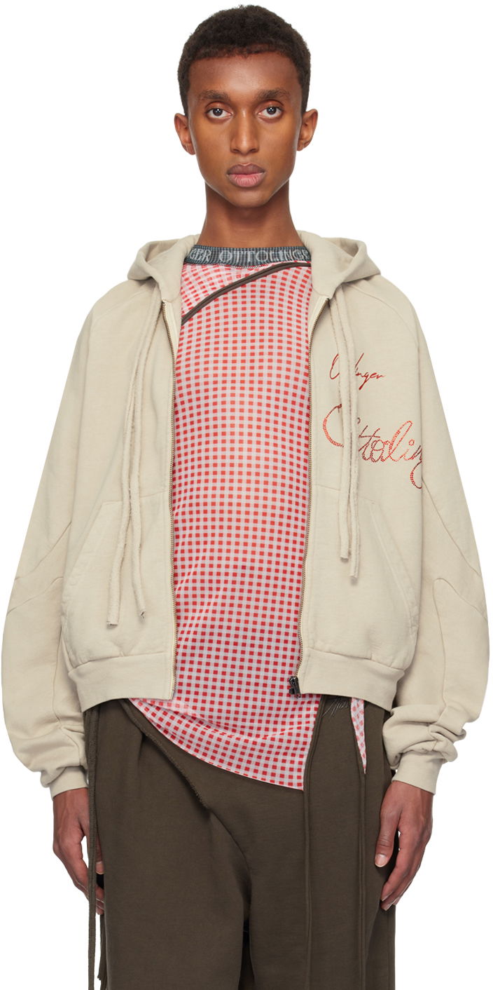 Mikina Ottolinger Ottolinger Oversized Zip Hoodie Béžová | 1150204121, 0