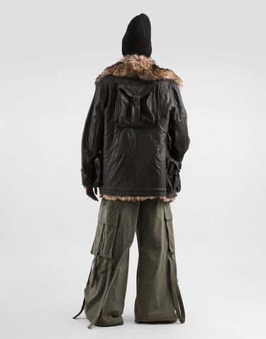 Bunda Dolce & Gabbana Dolce & Gabbana Lambskin Multi-Pocket Fur Trim Jacket Čierna | F9T59LHULYGN0000, 2