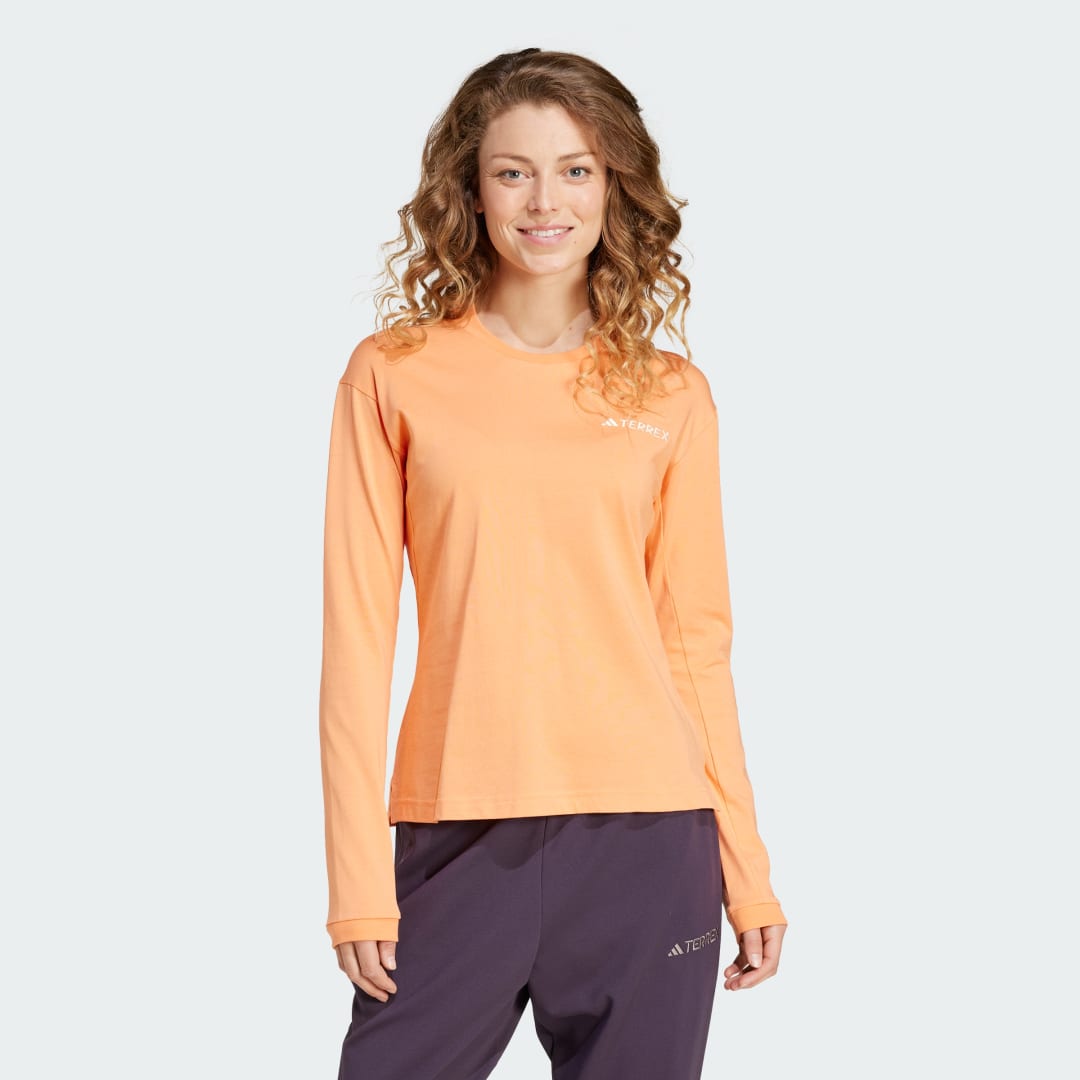 Tričko adidas Performance Terrex Xploric Logo Long Sleeve T-Shirt Oranžová | IY5326, 0