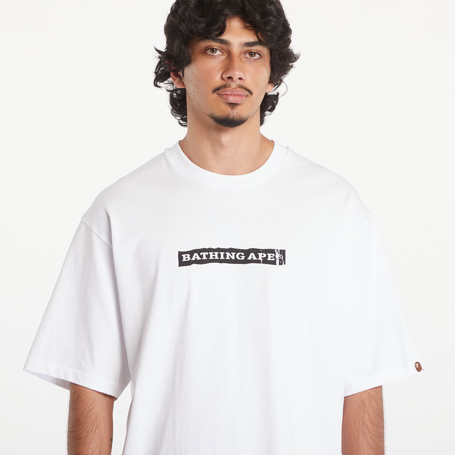 Tričko BAPE A BATHING APE Screen Print Stencil Logo Relaxed Fit Short Sleeve Tee White Biela | 001TEK801332M WHT, 1
