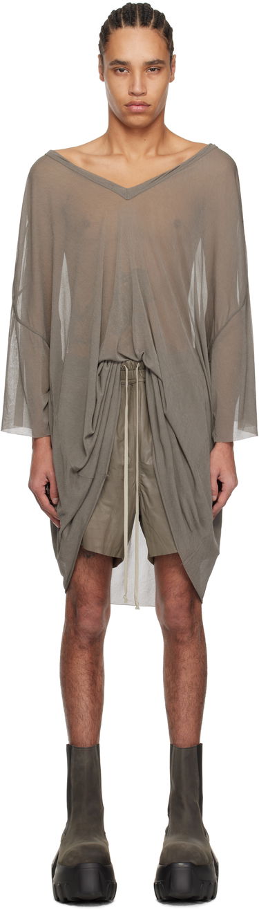 Tričko Rick Owens Rick Owens Hollywood Tommy V-Neck T-Shirt Šedá | RR01E5279 JCR, 0