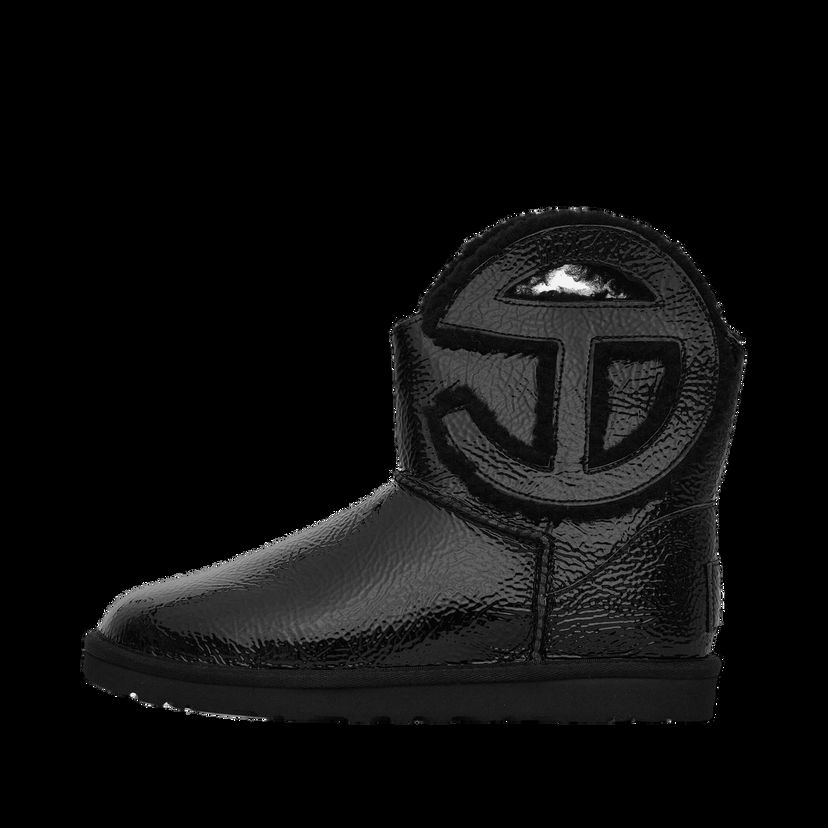 Tenisky a topánky UGG Telfar Logo Mini Crinkle Leather Boots Black Čierna | 1155790 BLK