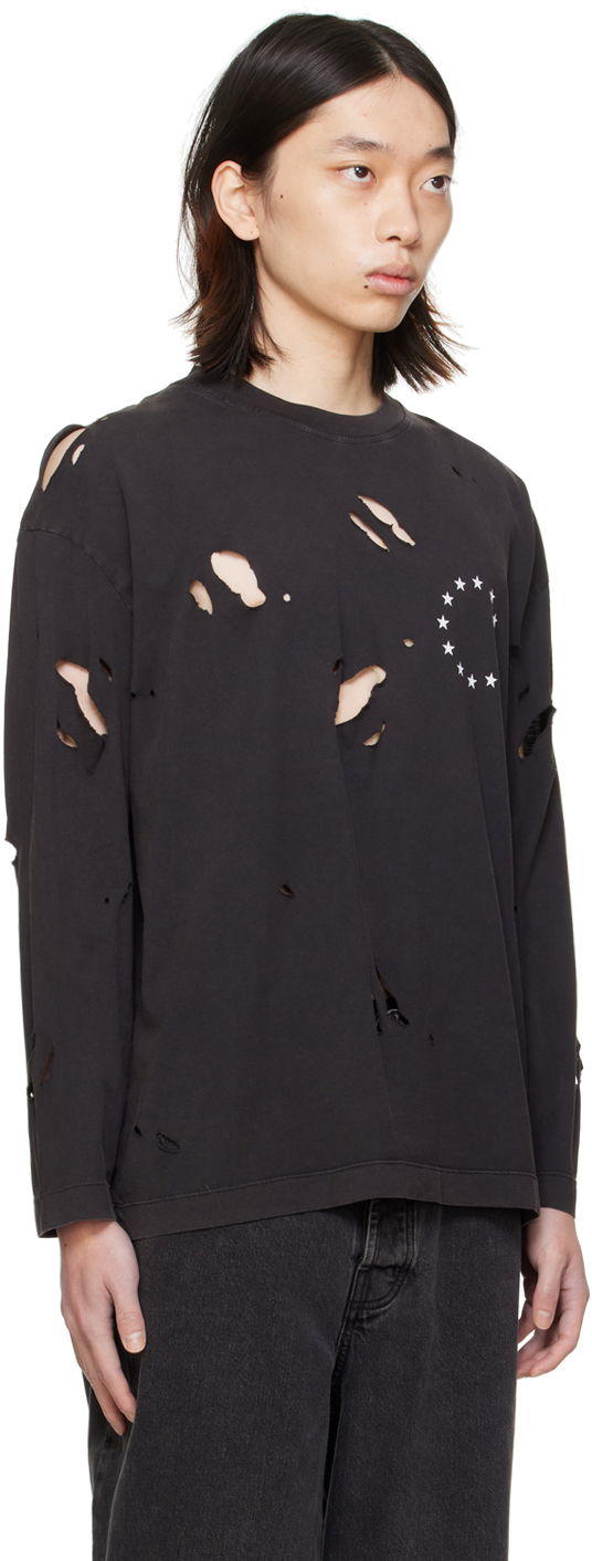 Tričko Études Études Spirit Europa Destroyed Long Sleeve T-Shirt Čierna | E24MM180A00895, 1
