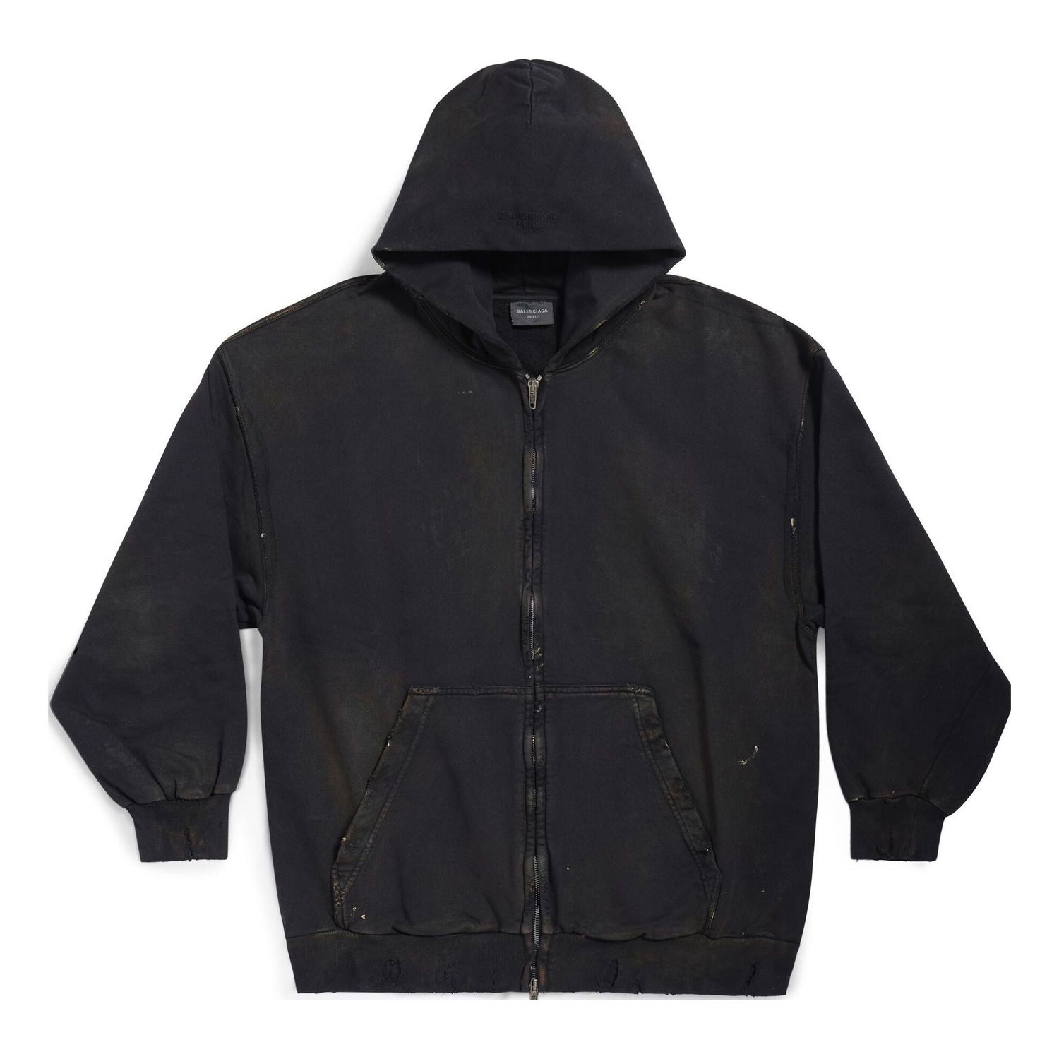 Mikina Balenciaga Balenciaga Zip-Up Hoodie Small Fit Čierna | 744454TOVI41055, 0