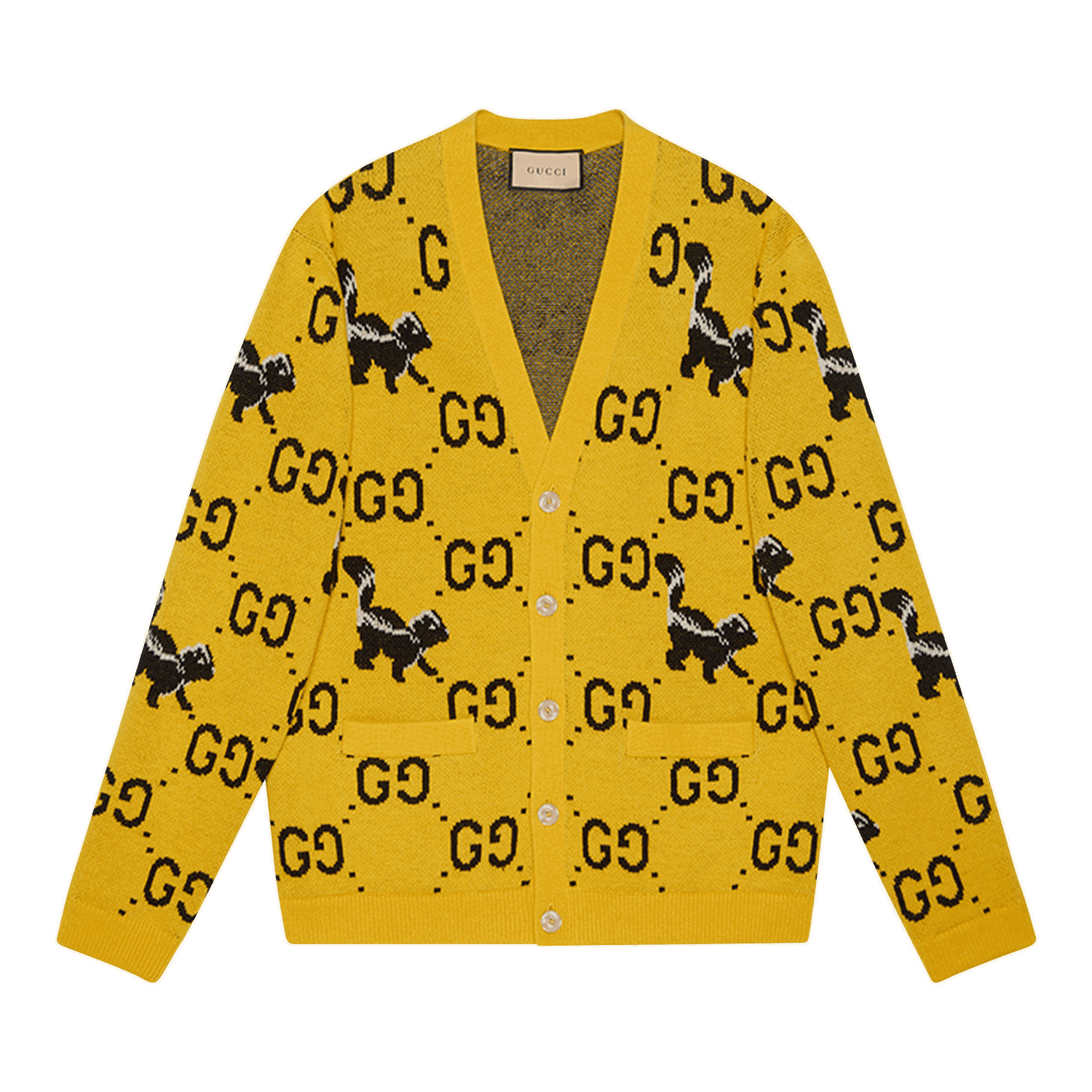 Sveter Gucci GG And Skunk Cardigan Žltá | 716113 XKCL2 7218, 0