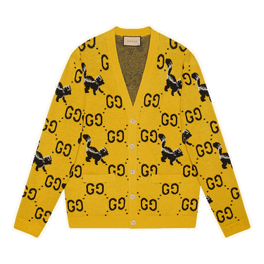 Sveter Gucci GG And Skunk Cardigan Žltá | 716113 XKCL2 7218, 0