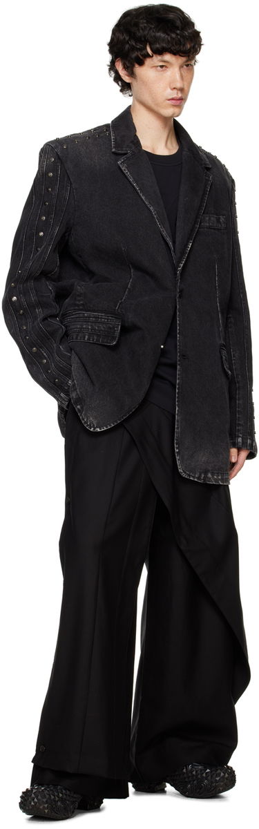 Bunda Feng Chen Wang Feng Chen Wang Paneled Denim Blazer Čierna | FUF18JK26, 3