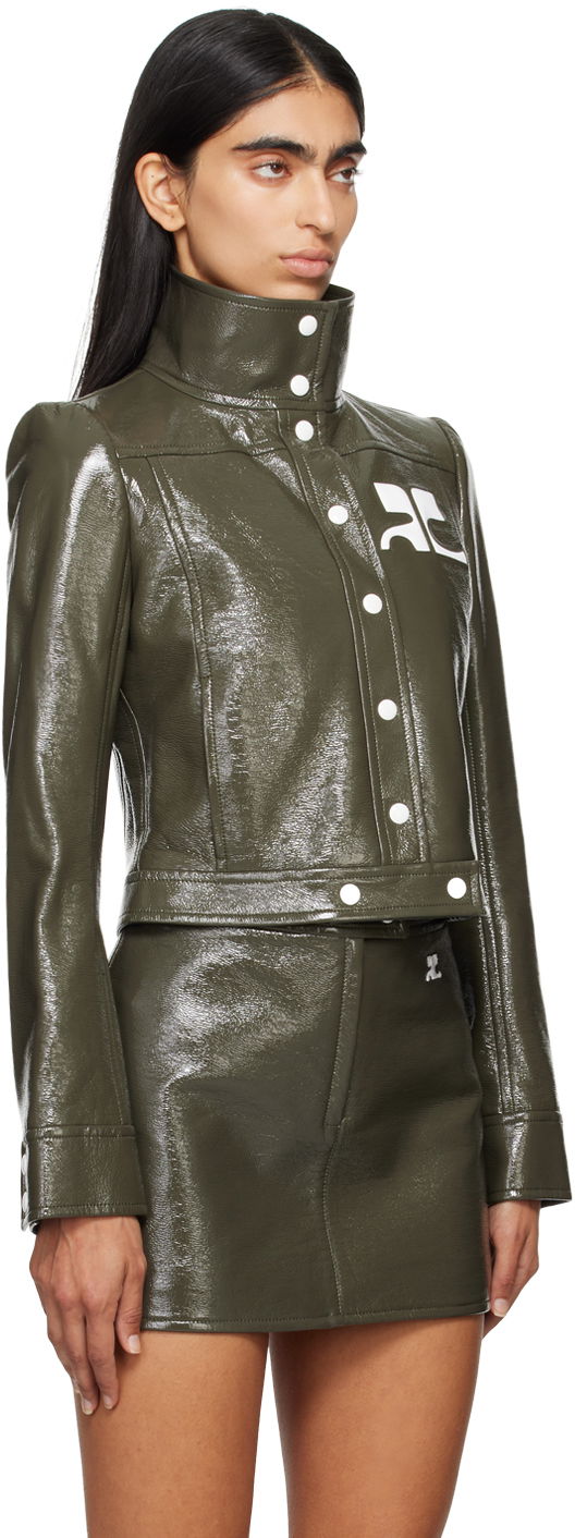Courrèges Reedition Cropped Faux-Leather Jacket