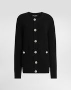 Dolce & Gabbana Virgin Wool Cardigan with Crystal Embellishments