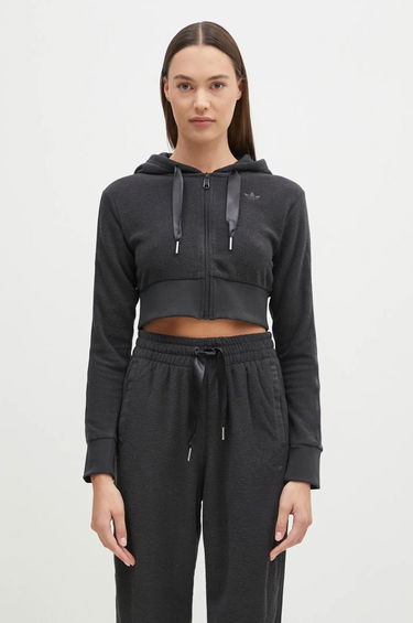 Mikina adidas Originals Hoodie Cropped With Zipper Šedá | JN3006, 0