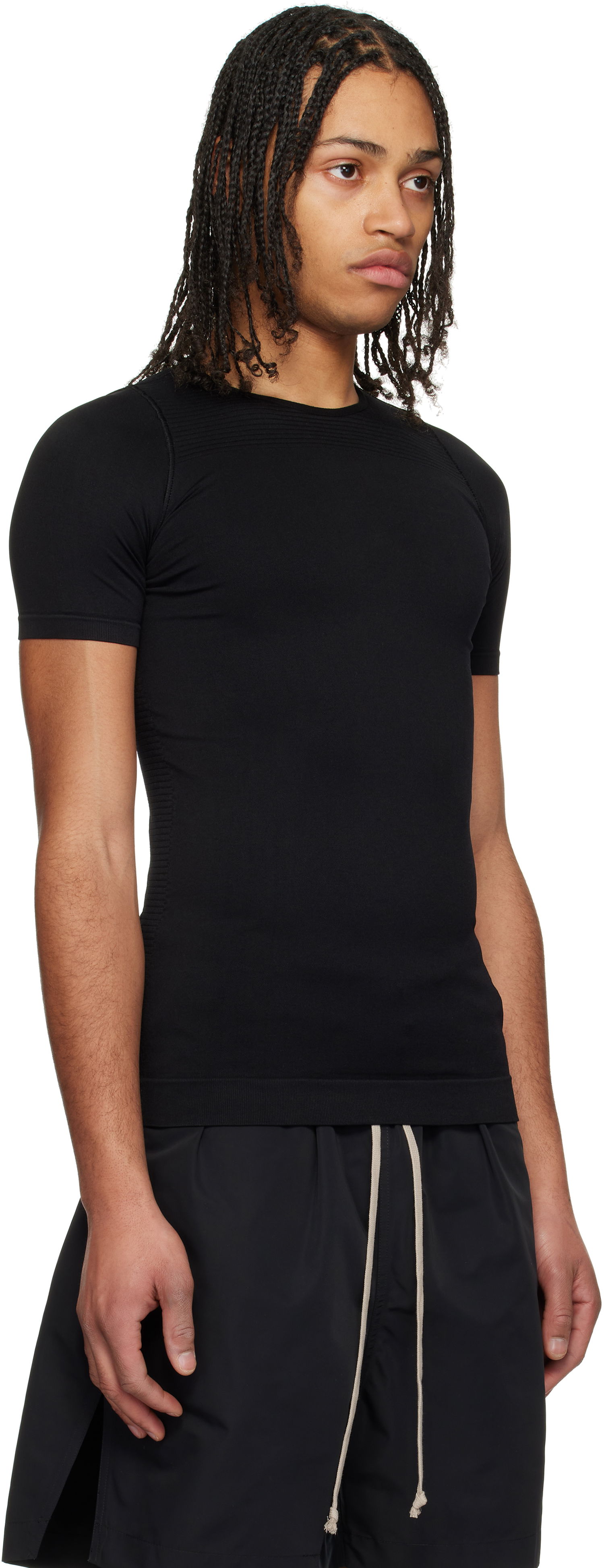 Tričko Rick Owens Rick Owens Hollywood Active Knit Short Sleeve T-Shirt Čierna | RU01E5692 KSP, 1