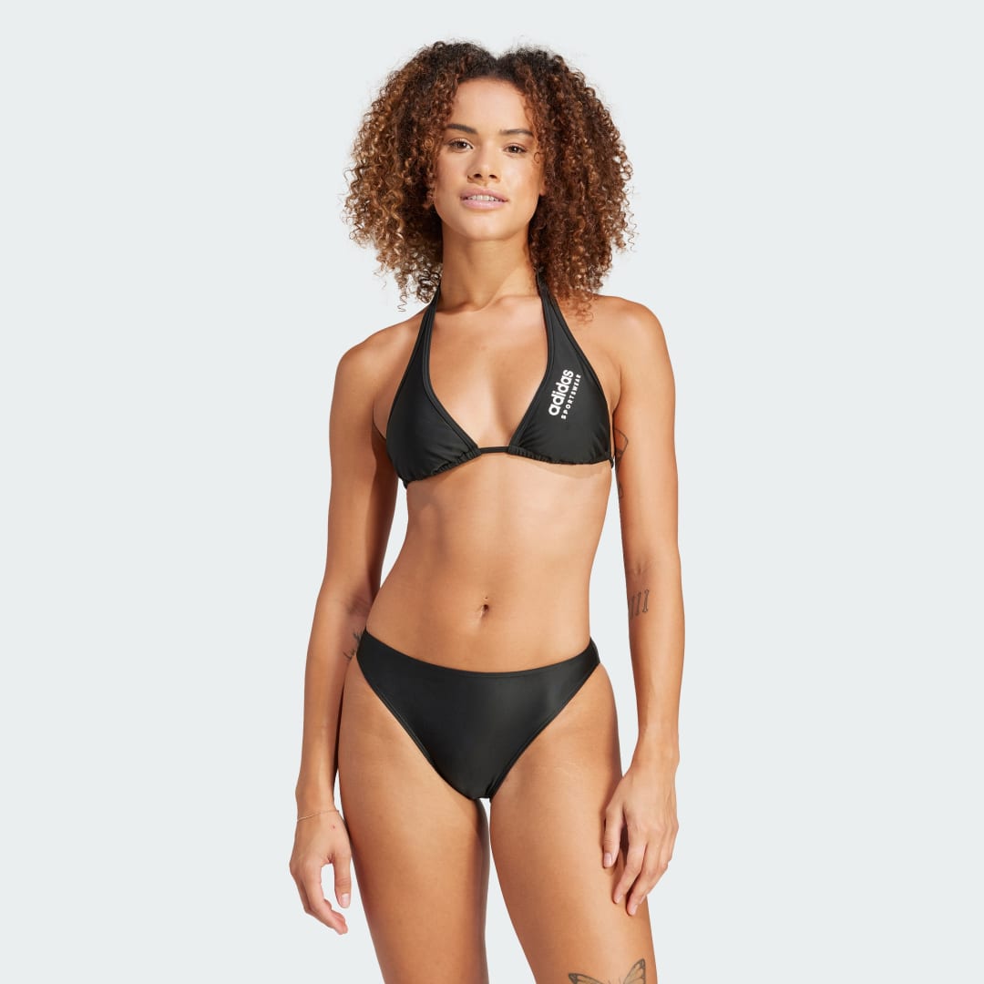 Plavky adidas Performance Sportswear Neckholder Bikini Čierna | IU0758, 0