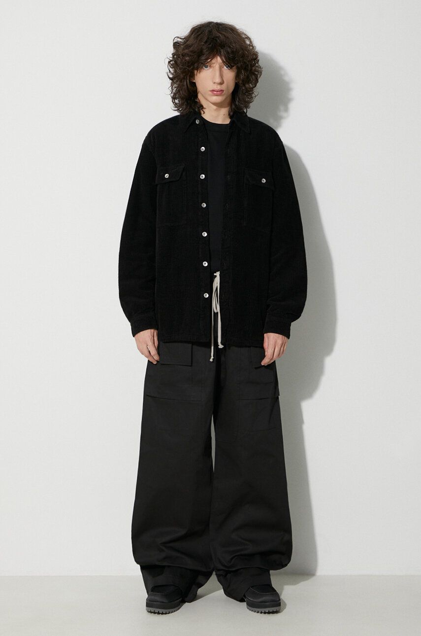 Košeľa Rick Owens Corduroy Shirt Jacket Čierna | DU02C5755.HC, 1